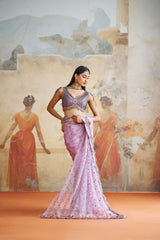 Lavender saree set