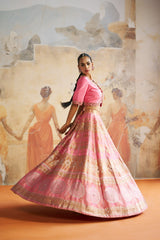 Pink Banarasi lehenga set