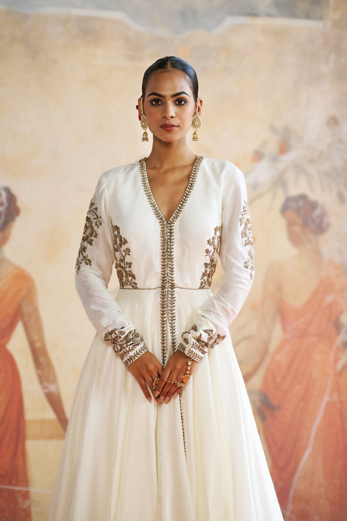 Ivory Anarkali set