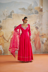 Fuschia Anarkali set