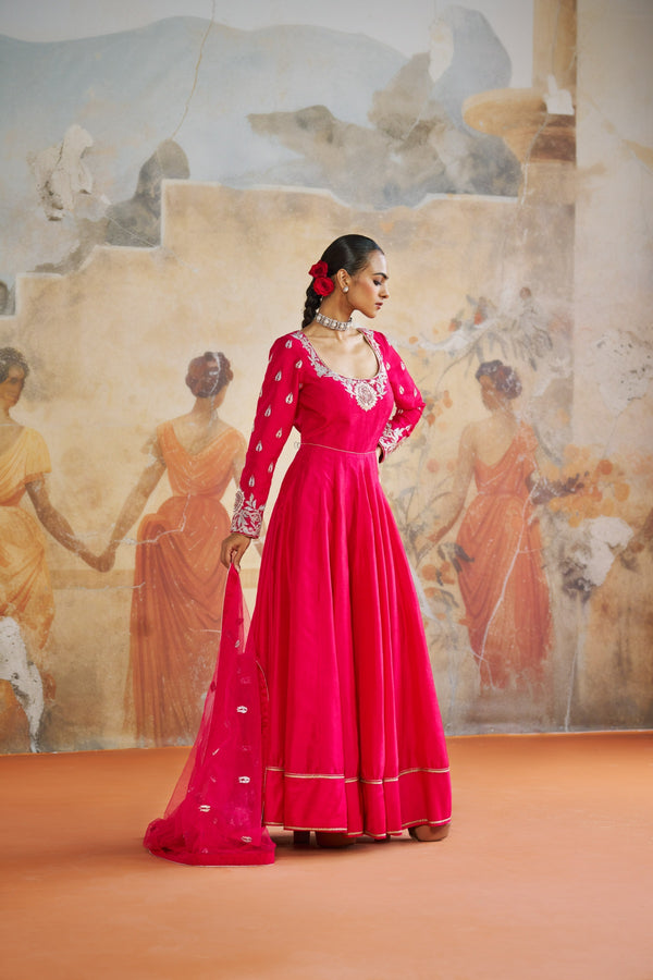 Fuschia Anarkali set