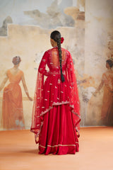 Red Anarkali set