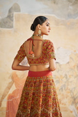 Rust orange lehenga set