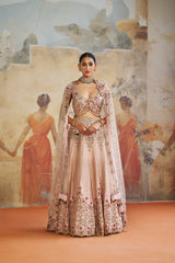 Salmon pink lehenga set