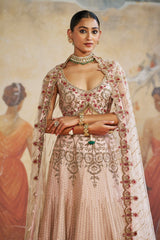 Salmon pink lehenga set