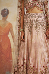 Salmon pink lehenga set