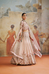 Salmon pink lehenga set