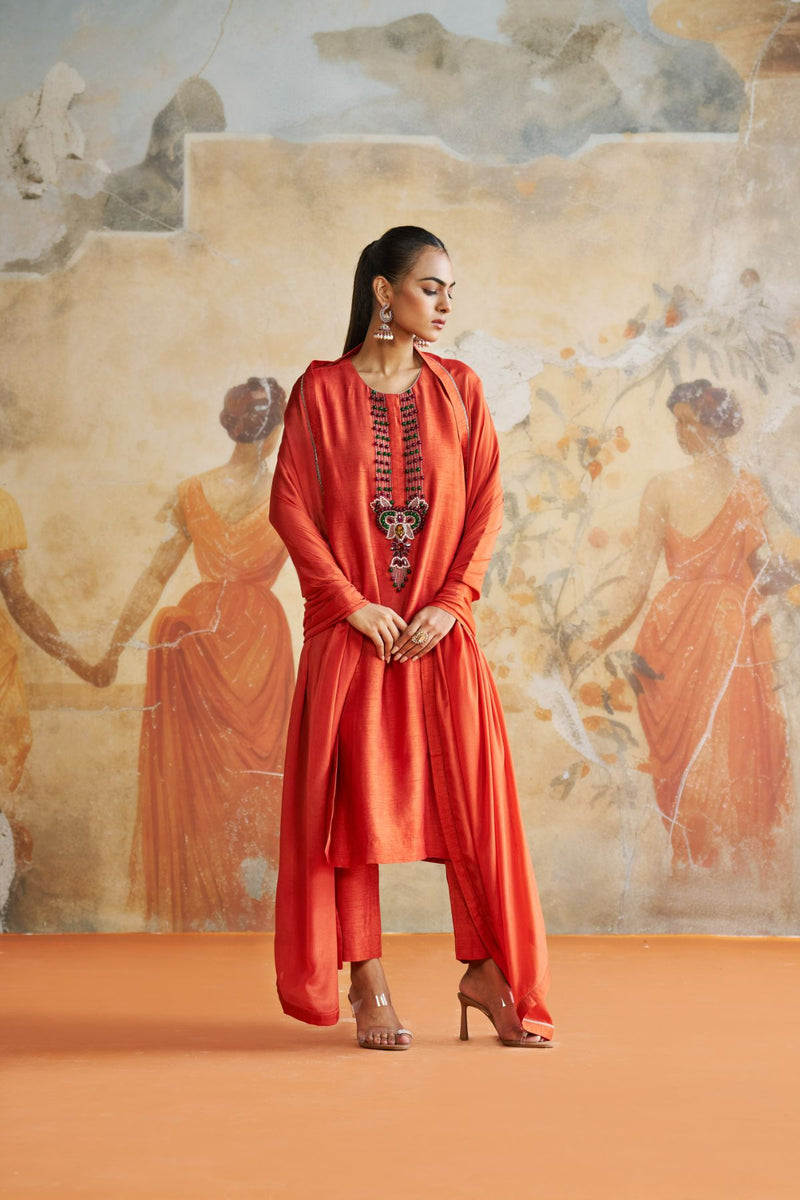 Long kurta set Tangerine