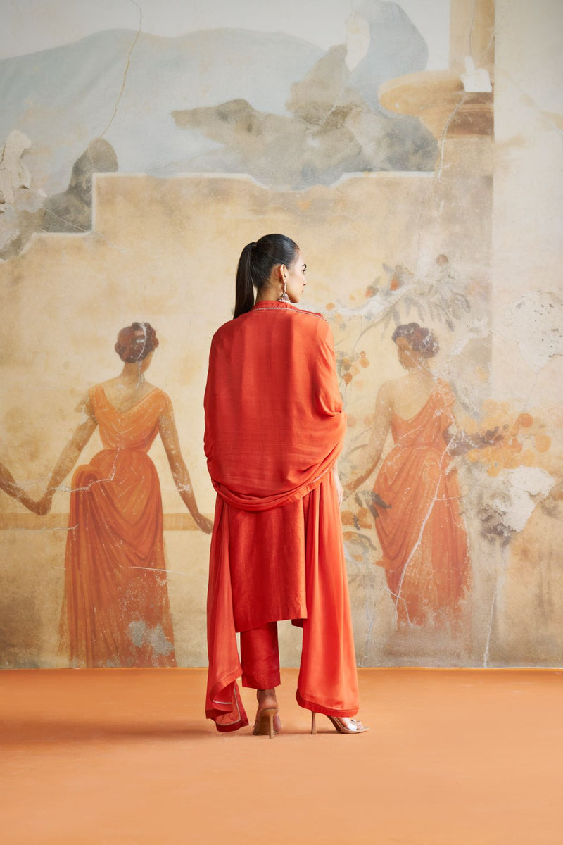 Long kurta set Tangerine