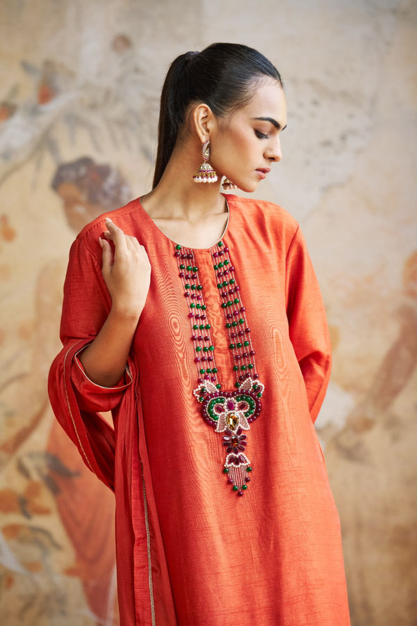 Long kurta set Tangerine