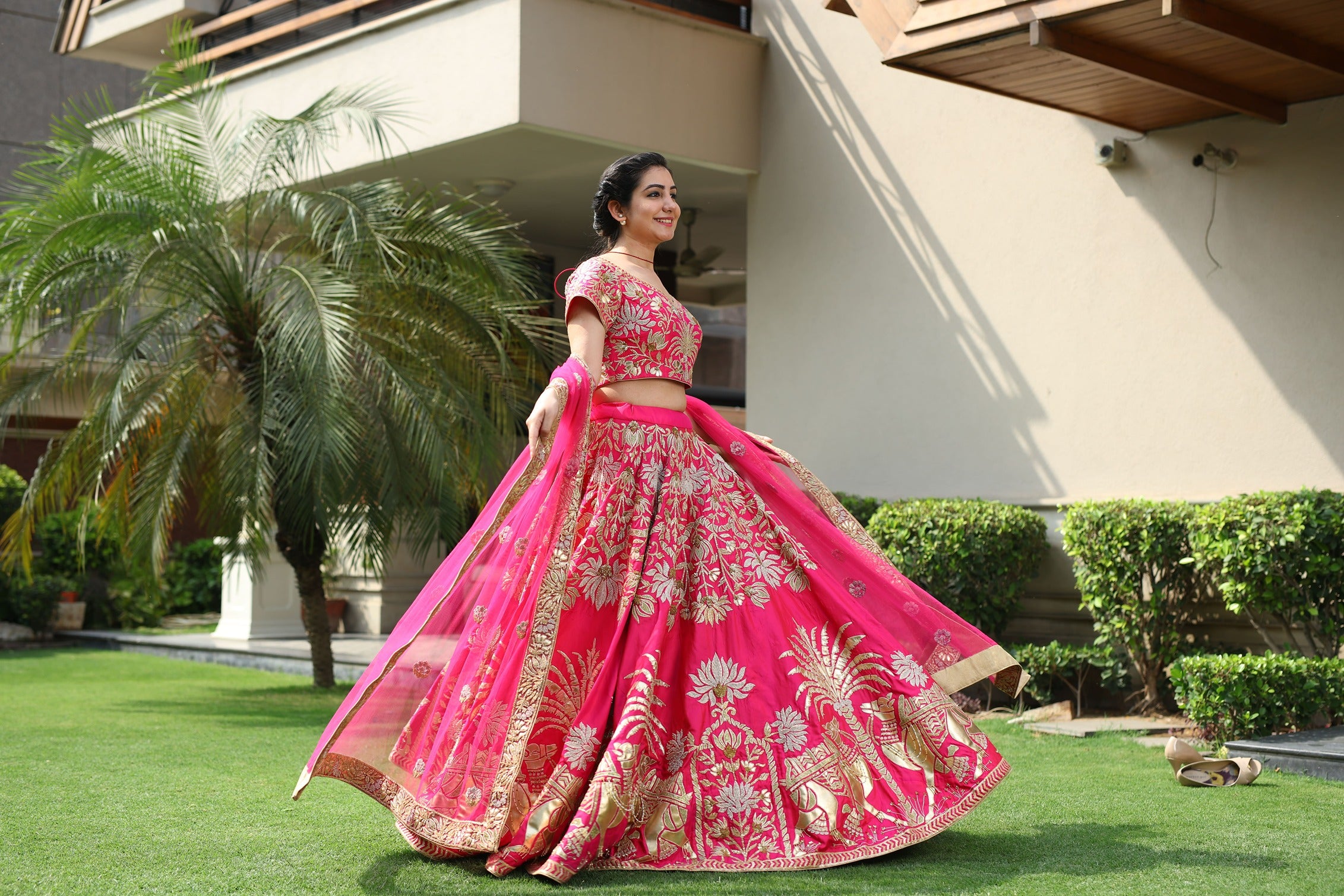 Fuschia pink Lehenga