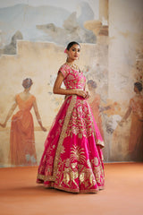 Fuschia pink lehenga set