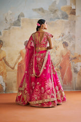 Fuschia pink lehenga set