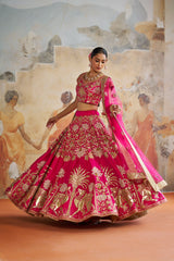 Fuschia pink lehenga set