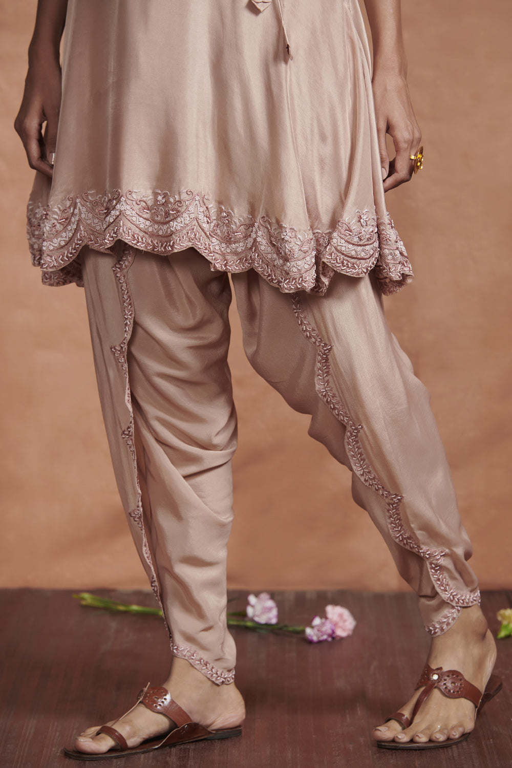 Champagne Blush Short Angrakha Set