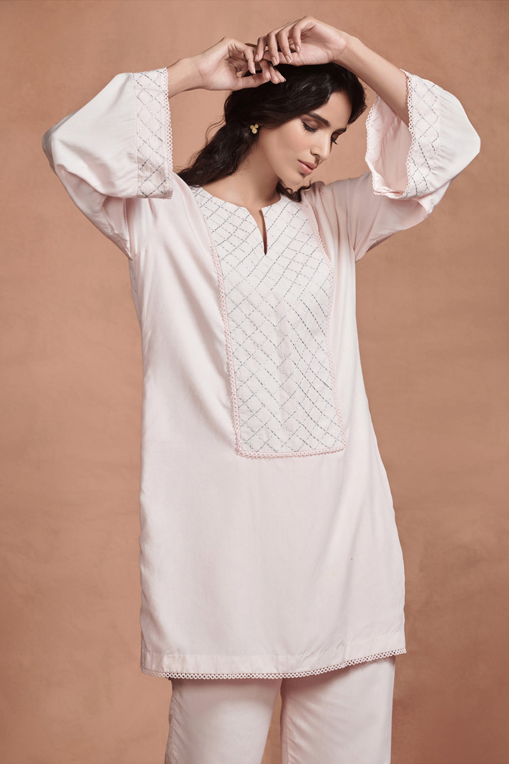 Blush Pink Embroidered Kurta Set