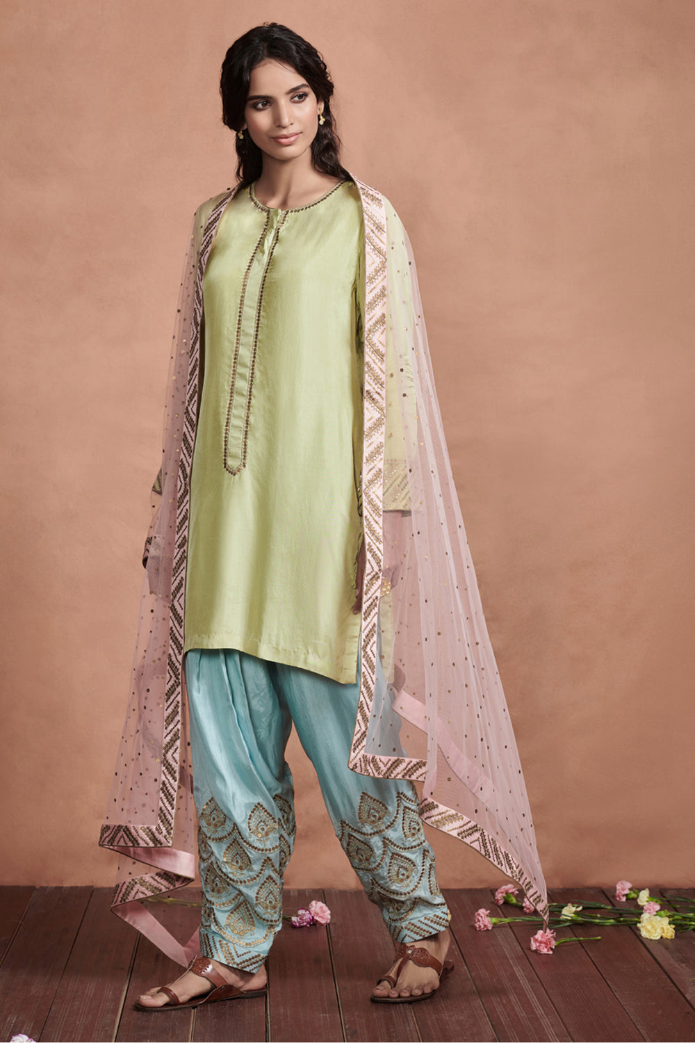 Pastel Embroidered Kurta Set