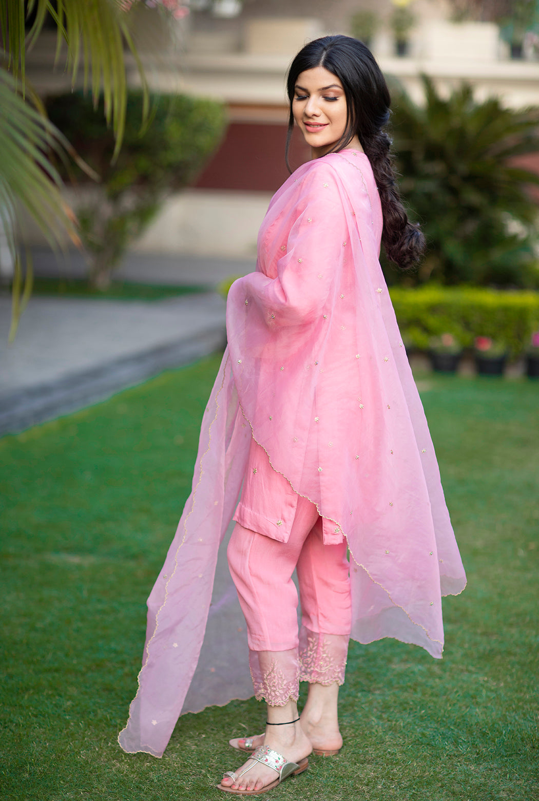 Pink short kurta set