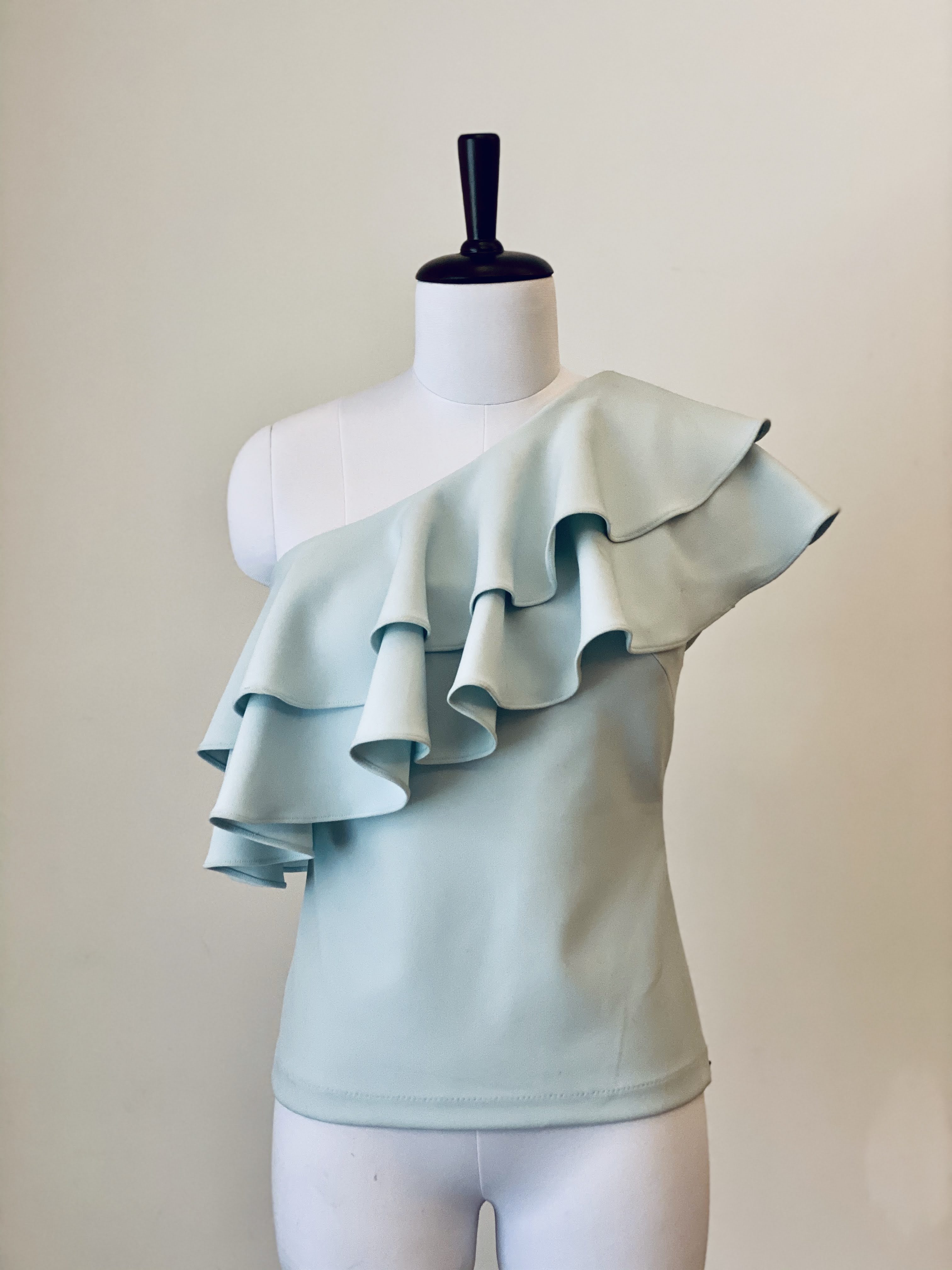 Powder Blue Ruffle Top