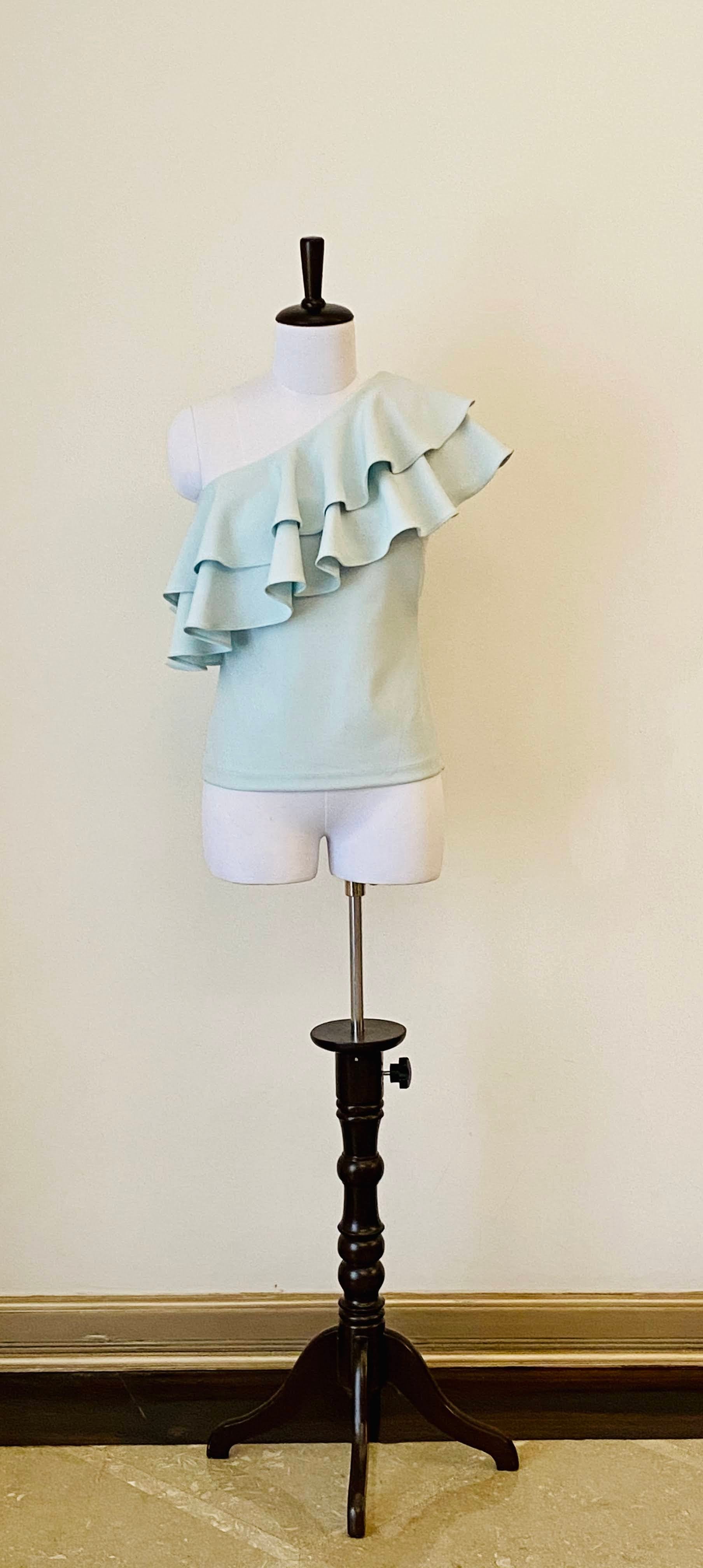 Powder Blue Ruffle Top