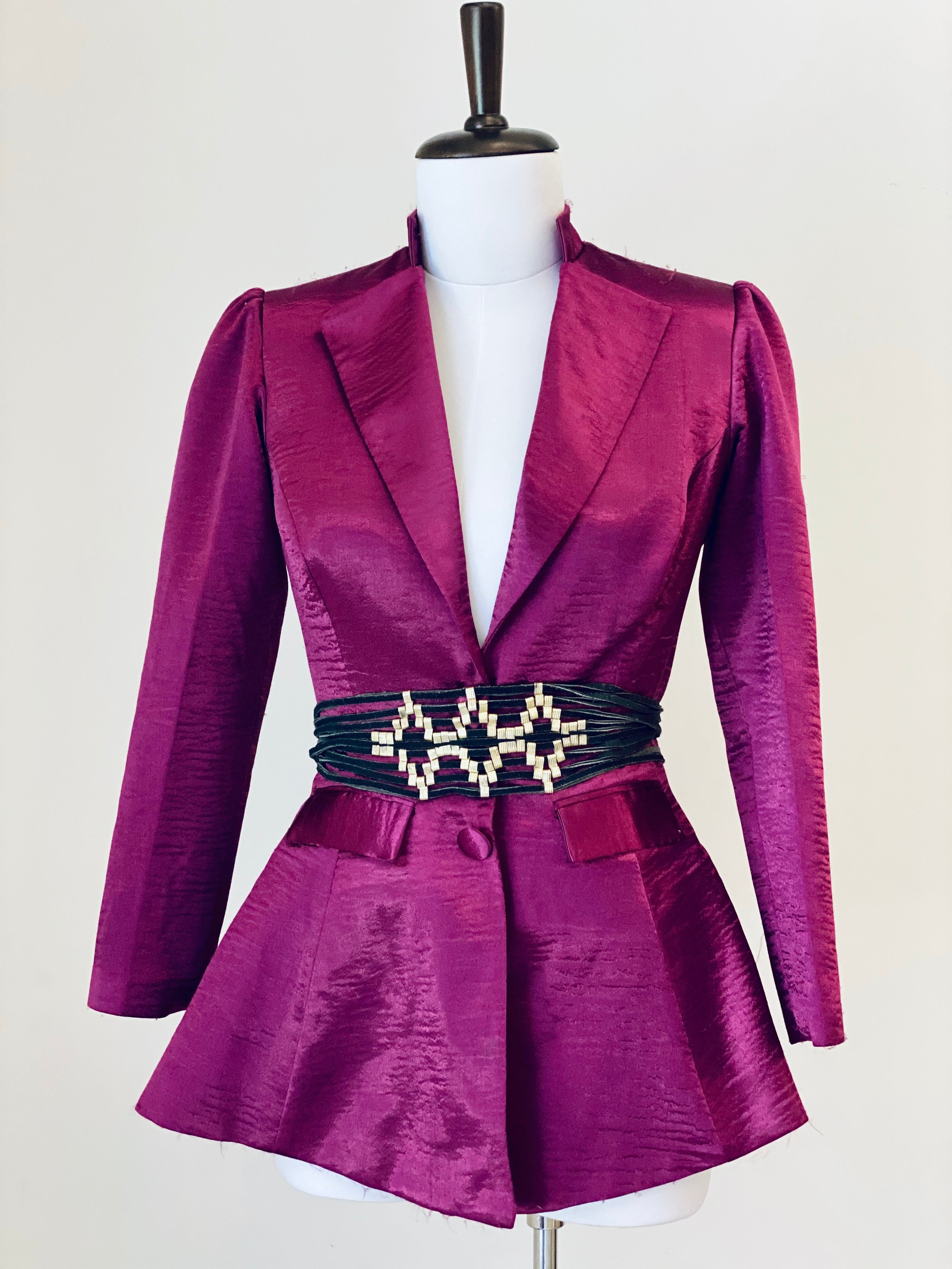 Fuschia Pink Metallic Fabric Jacket