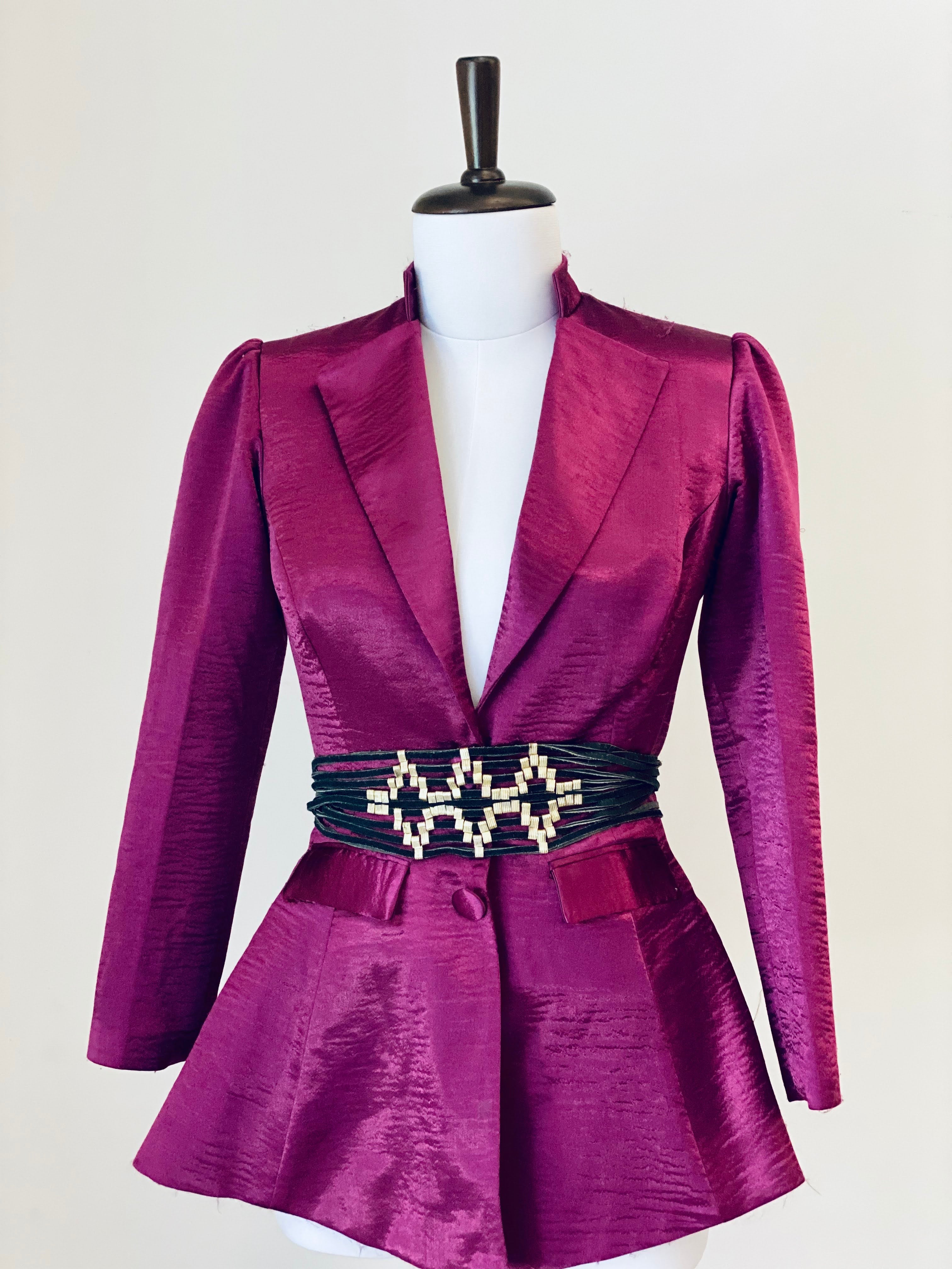 Fuschia Pink Metallic Fabric Jacket